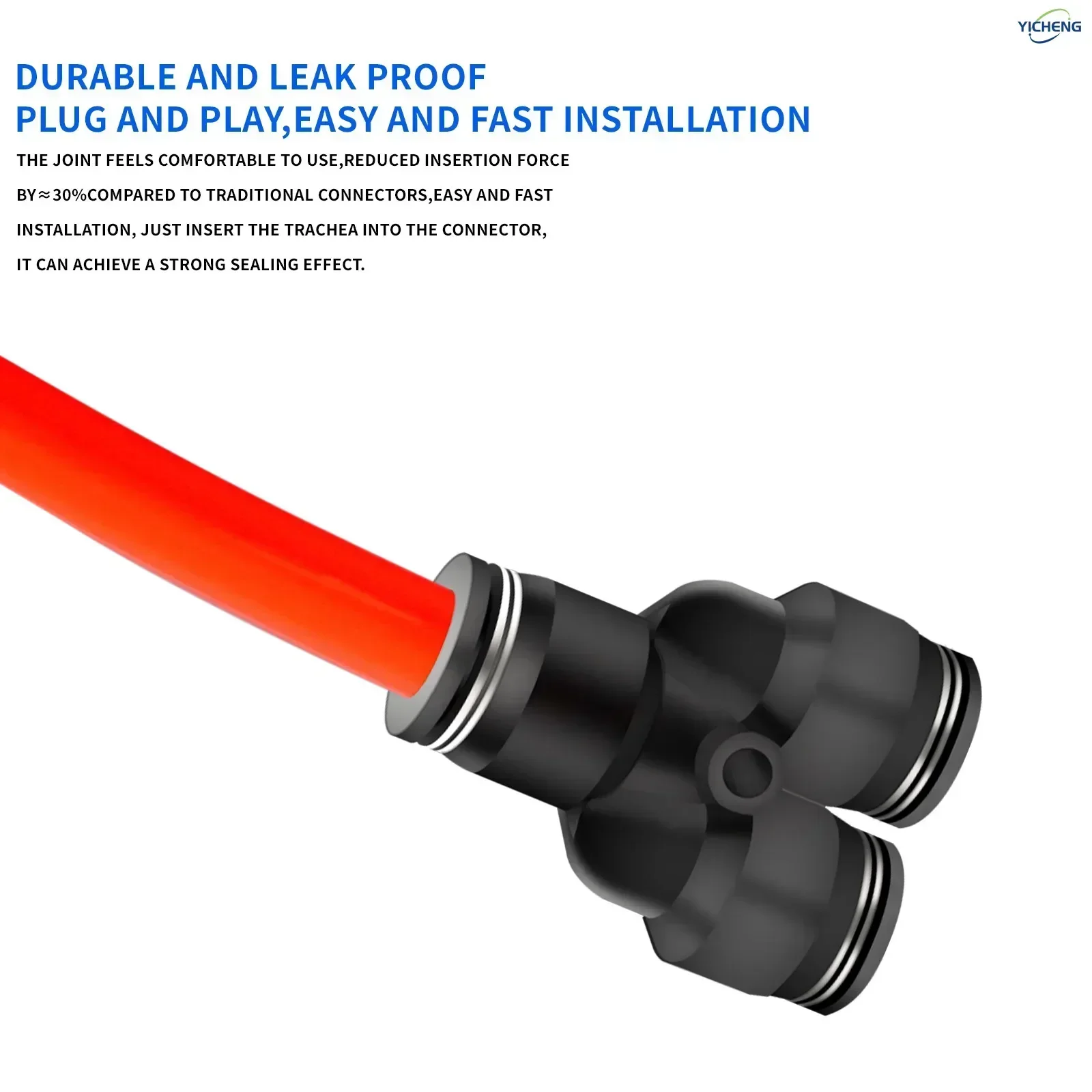 Соединитель шланга YICHENG PNEUMATIC наружный диаметр 10 мм Y-образный разветвитель