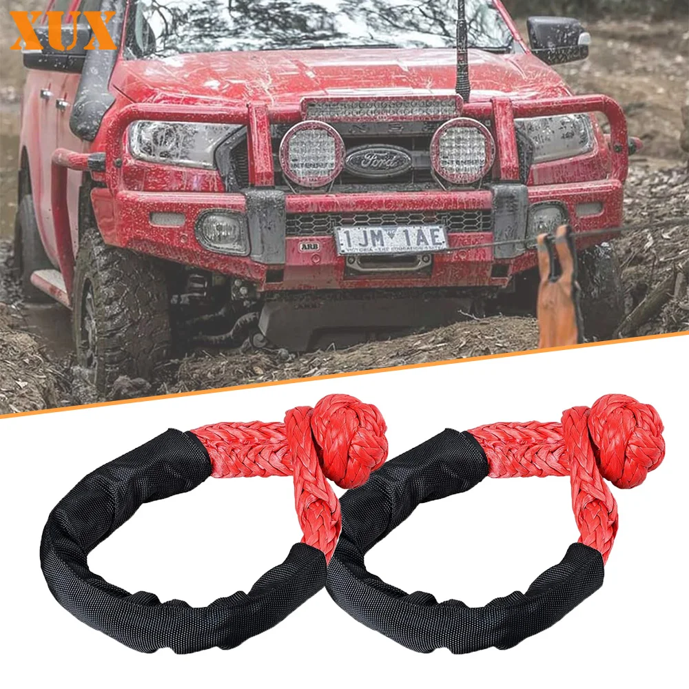 Synthetic Soft Shackle 4X4 Recovery Ring Rope 38000lbs Hitch Portable UTV Truck Strap Rope Trailer Off Road Towing ATV Winch SUV