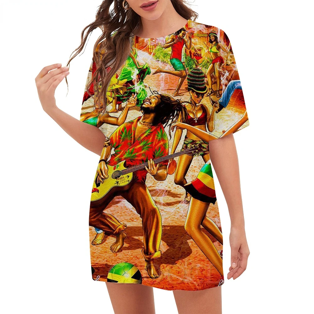 

Женская свободная футболка CLOOCL с коротким рукавом и 3D-графикой, с круглым вырезом