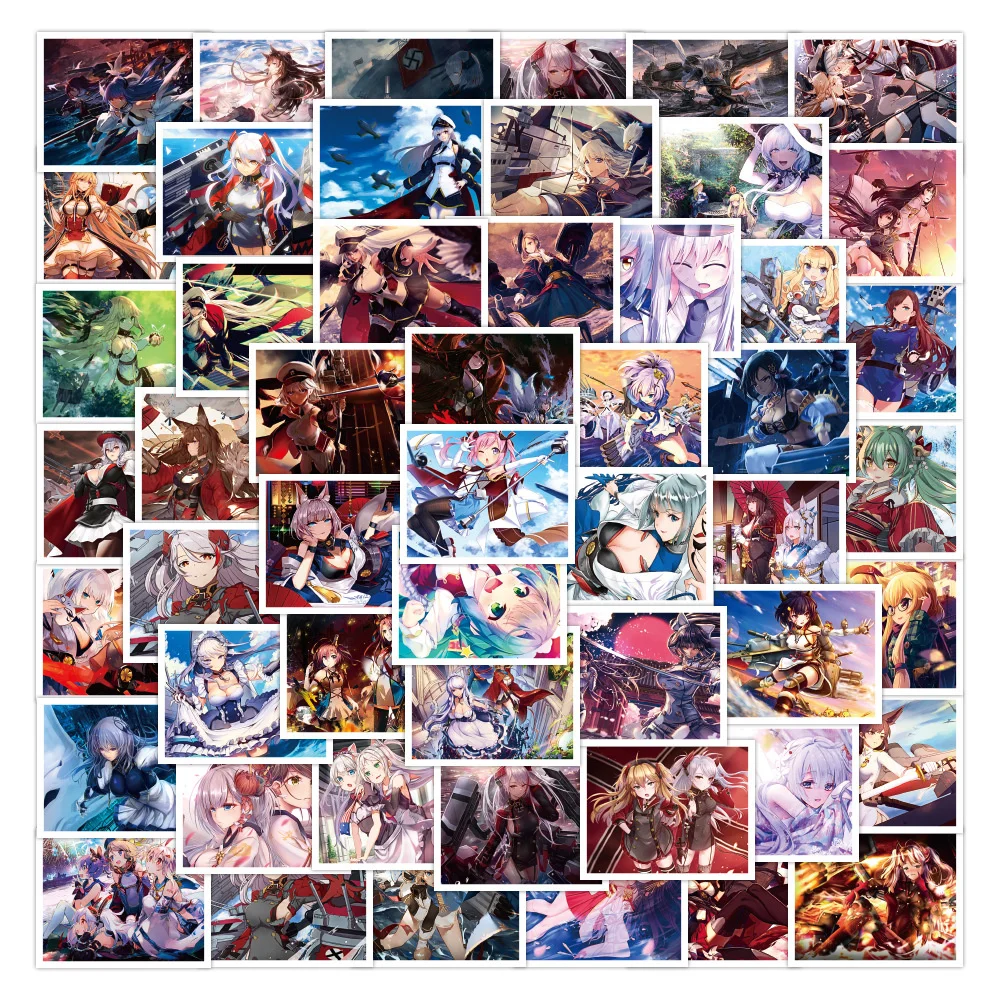 

10/30/50PCS Riman Azur Lane Cartoon Graffiti Stickers Waterproof Trolley Case Stickers Notebook Car Stickers Wholesale