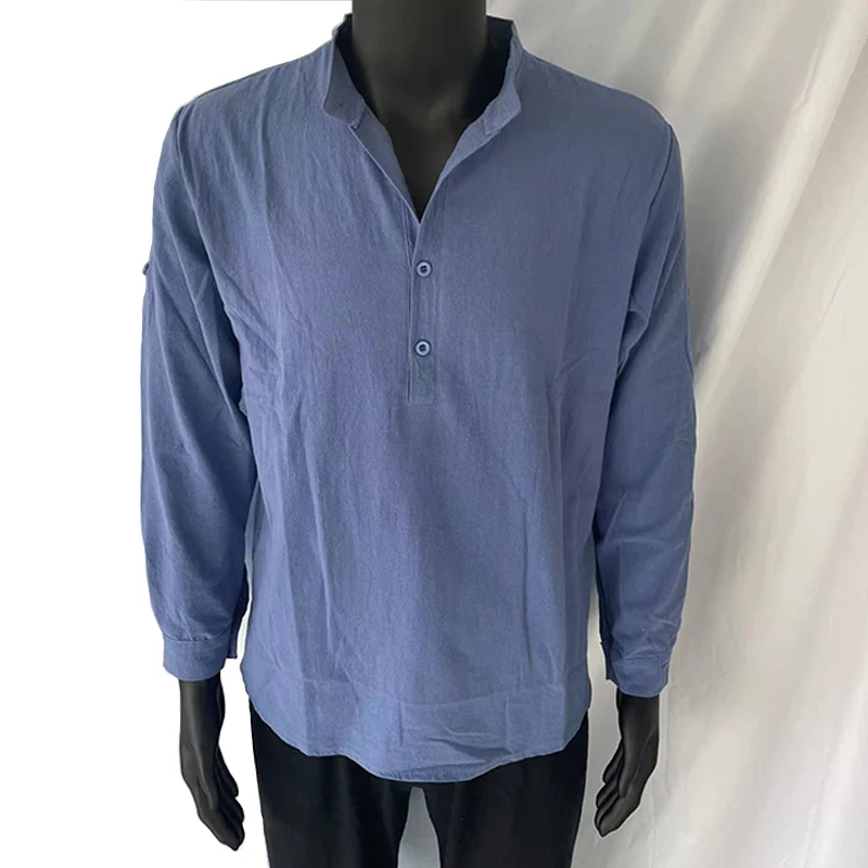 

New Men's Casual Blouse Cotton Linen Shirt Loose Tops Long Sleeve Tee Shirt Spring Autumn Casual Handsome Men's Shirts
