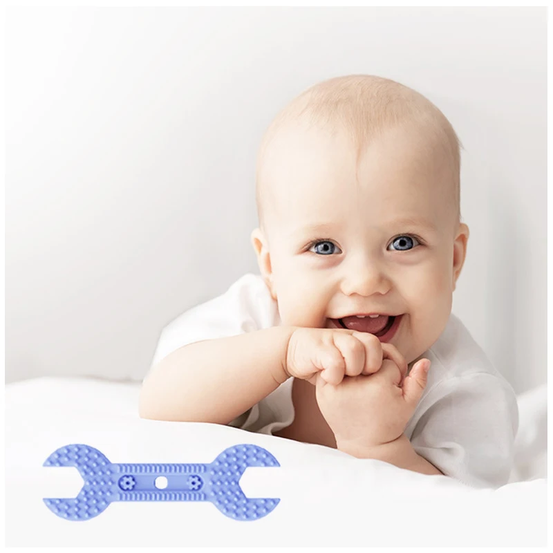 

ZK20 5-piece set hammer wrench teether baby silicone molar stick baby cartoon set toy children's anti-eat chewing glue
