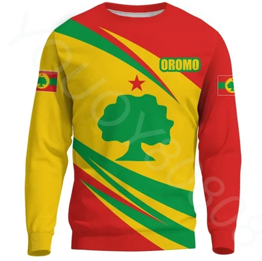 

African Country Oromo Flag Fantasy Crew Neck Sweater New Pullover Men's Women's Wear Casual Sports Street Style Sweater