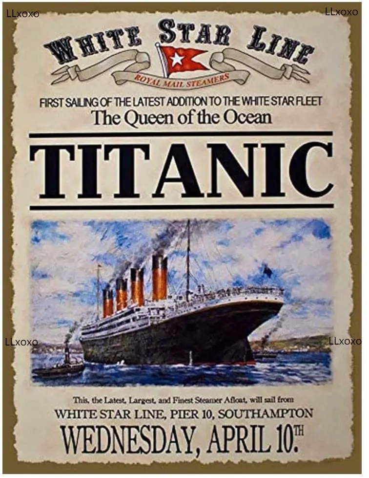 

Tin Sign Vintage Movie Poster Titanic Bar Family, Vintage Metal Club Movie Wall Art Deco 20.48 x 30.48 cm
