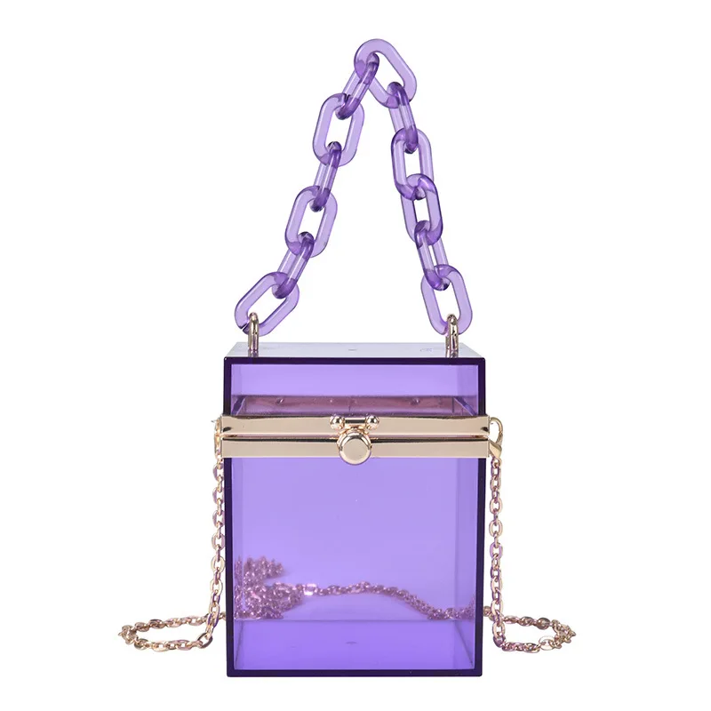 

Прозрачная акриловая сумка-боди на цепочке для женщин, модный саквояж на плечо, кошельки и сумочки вечерние вечерний клатч, трендовый клатч