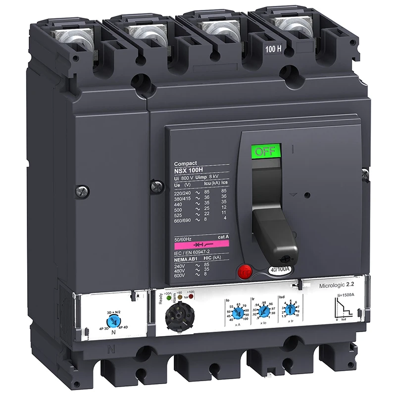 

LV429800 MCCB NSX100H Micrologic 2,2 100A 4p4d 70kA, автоматический выключатель