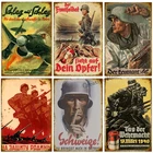 Винтажный немецкий плакат времен Второй мировой войны, металлические знаки, настенная пещера, клубный бар, забавные оловянные плакаты, солдат в траве, настенное украшение, 8x12 дюймов