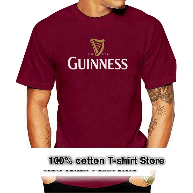 

Мужские футболки с оригинальным логотипом Guinness из 100% хлопка