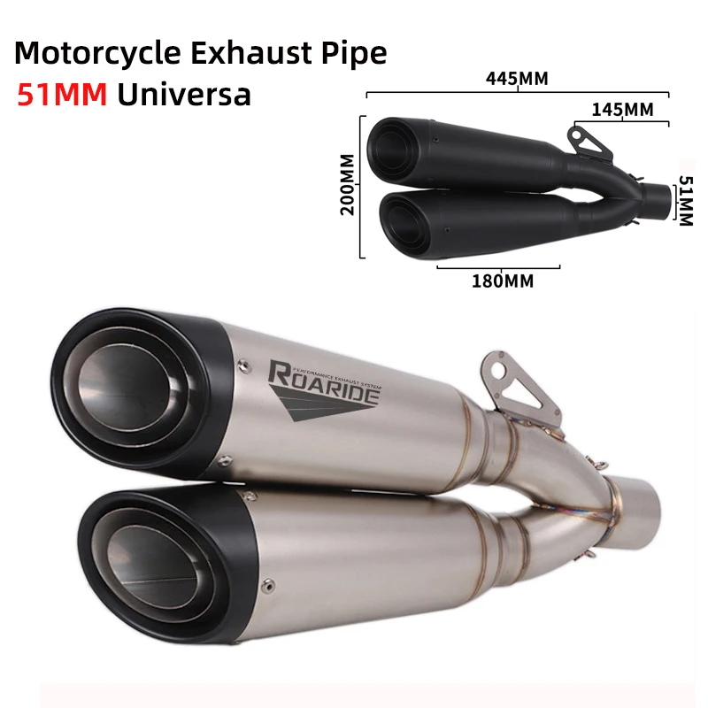 

51 мм Универсальный Мотоцикл ATV выхлопной глушитель труба глушитель для R3 R25 NINJA400 650 CBR500 Z900 DUKE 125 390 790 RC250 390