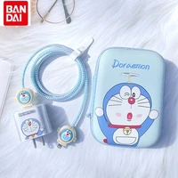 bandai doraemon cartoon cute data cable protective case all inclusive protection anti lost storage charger protective case