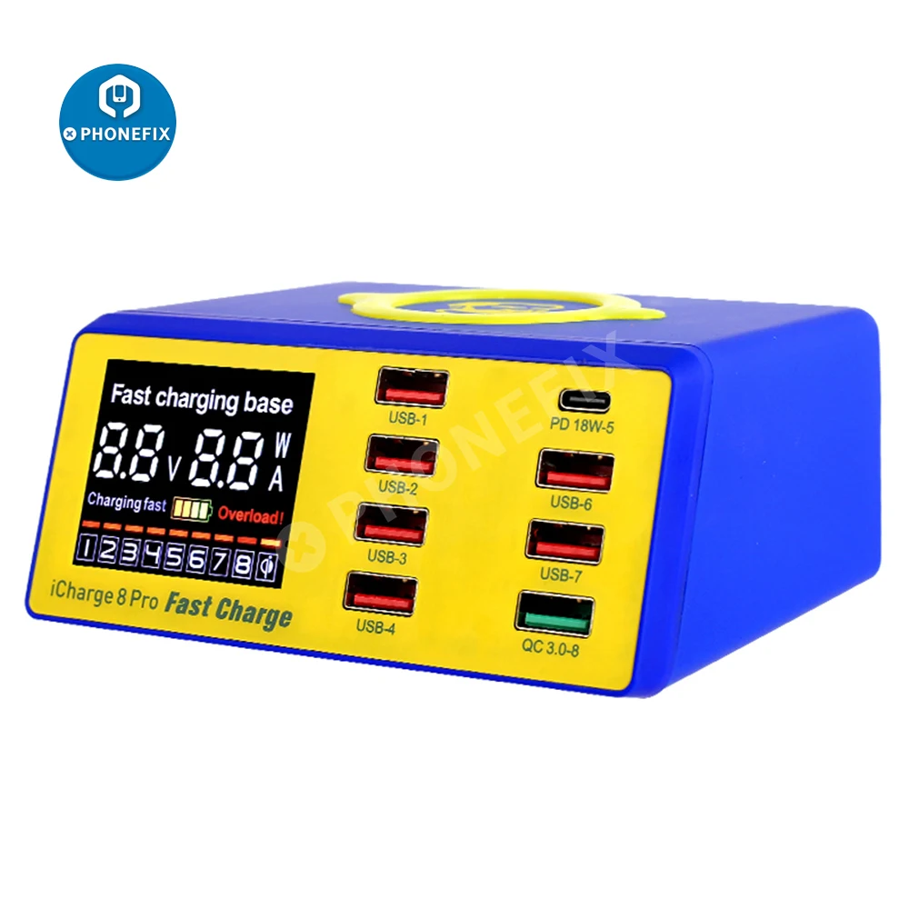 Зарядное устройство с 8 USB-портами 60 Вт 3 0 дюйма светодиодный дисплей - купить по