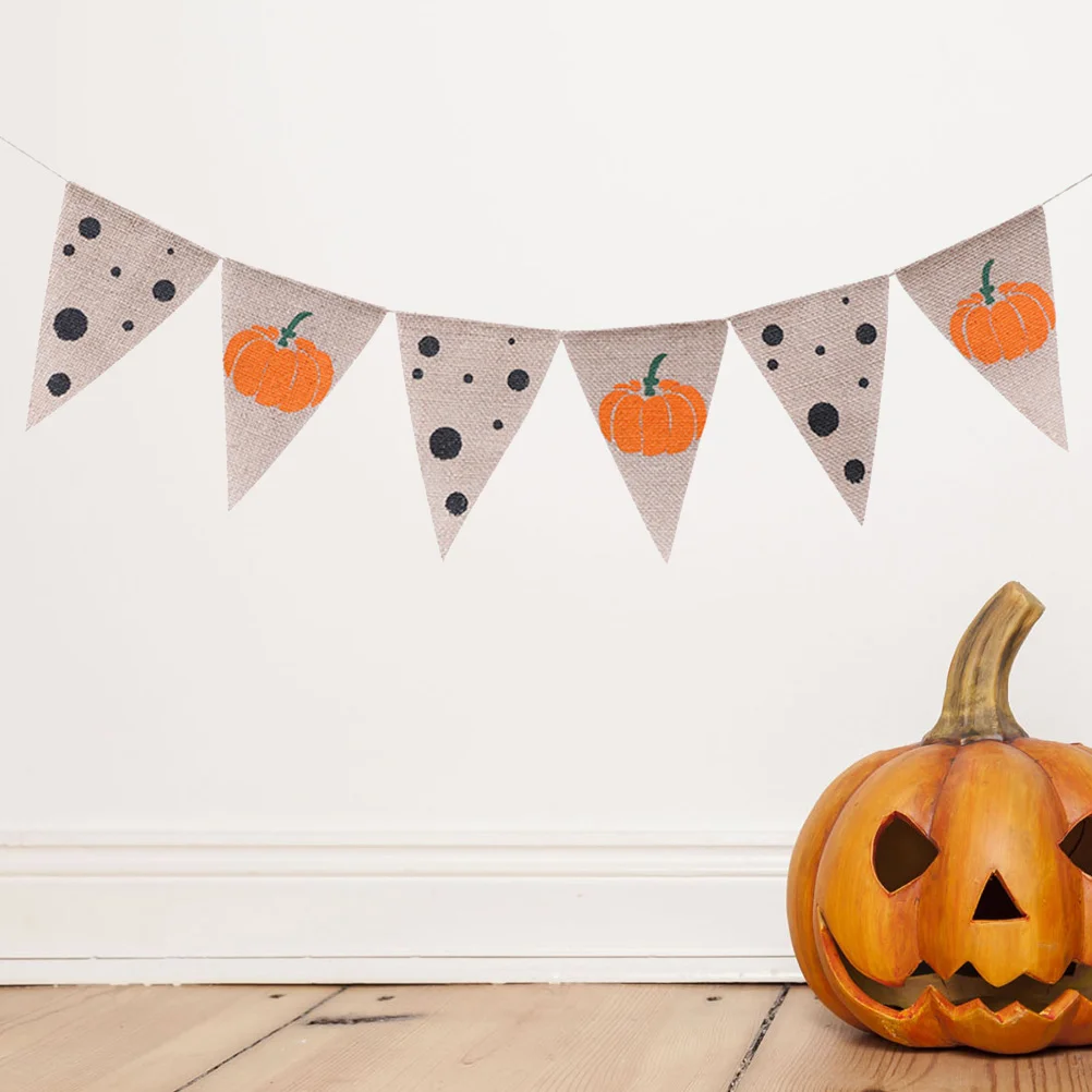 

Banner Buntingwhaline Door Fabric Outdoor Banners Flags Decorations Decor Hanging Sign Theme Pumpkin Ghost Favor Ornaments Yard