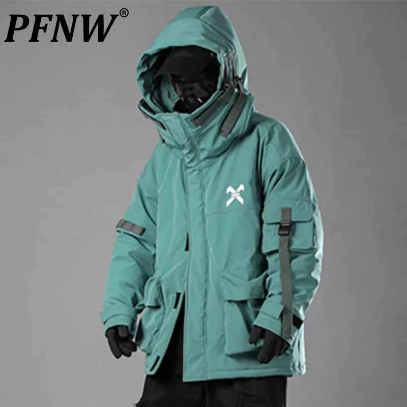 

PFNW Spring Autumn Men's Heavy Industry Hooded Techwear Functional Darkwear Cotton Padded Coat Fashion Casual Jackets 12A8783