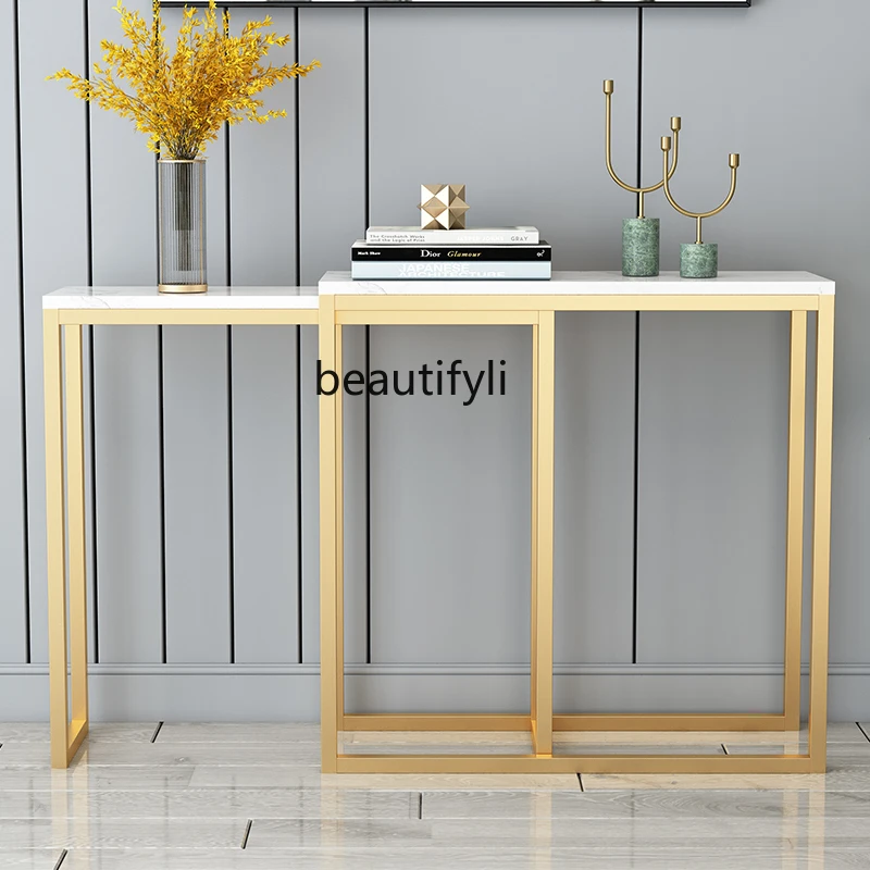 

yj Italian Light Luxury Stone Plate Creative Console Modern Minimalist Entrance Cabinet Entrance Side View Table