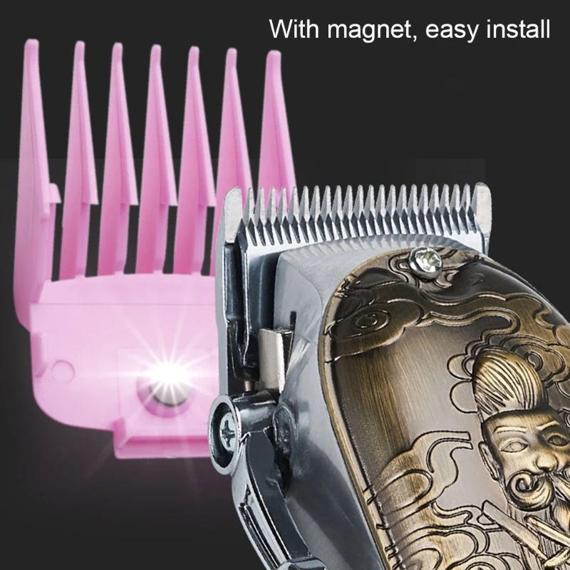 

6Pcs Colorful Professional Hair Clipper Guards with Magnet Attachments Combs