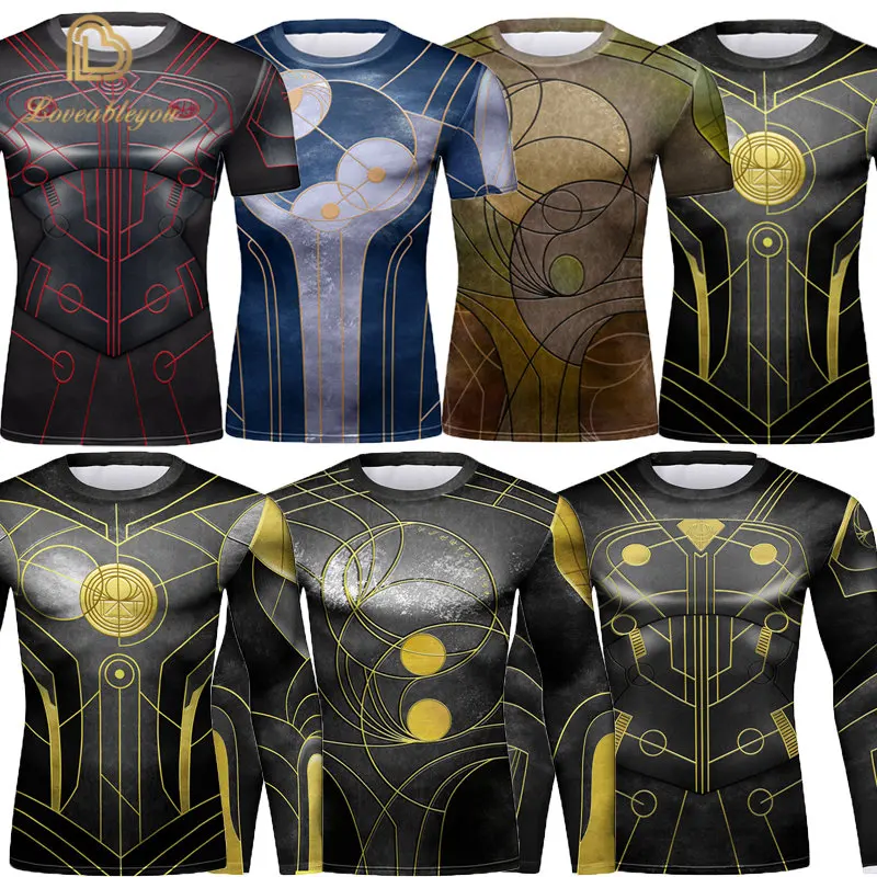 

New Summer 3D Printed Anime T Shirt Men Comics Cosplay Men T-Shirt Compression Superhero Short Sleeve Shirts Tops&Tees