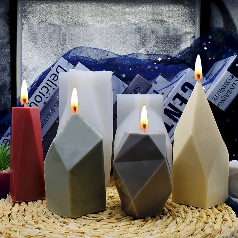 

Polygonal Rhombus Geometric Aroma Wax Candle Silicone Mold Diffuser Stone Soap Handmade Soap Soap Silicone Abrasive