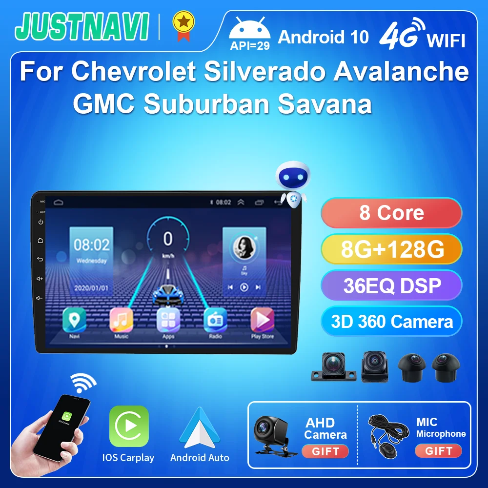 

JUSTNAVI 8core Car Multimedia Radio Player GPS For Chevrolet Silverado GMC Savana Avalanche Suburban Tahoe TRAVERSE YUKON SATURN