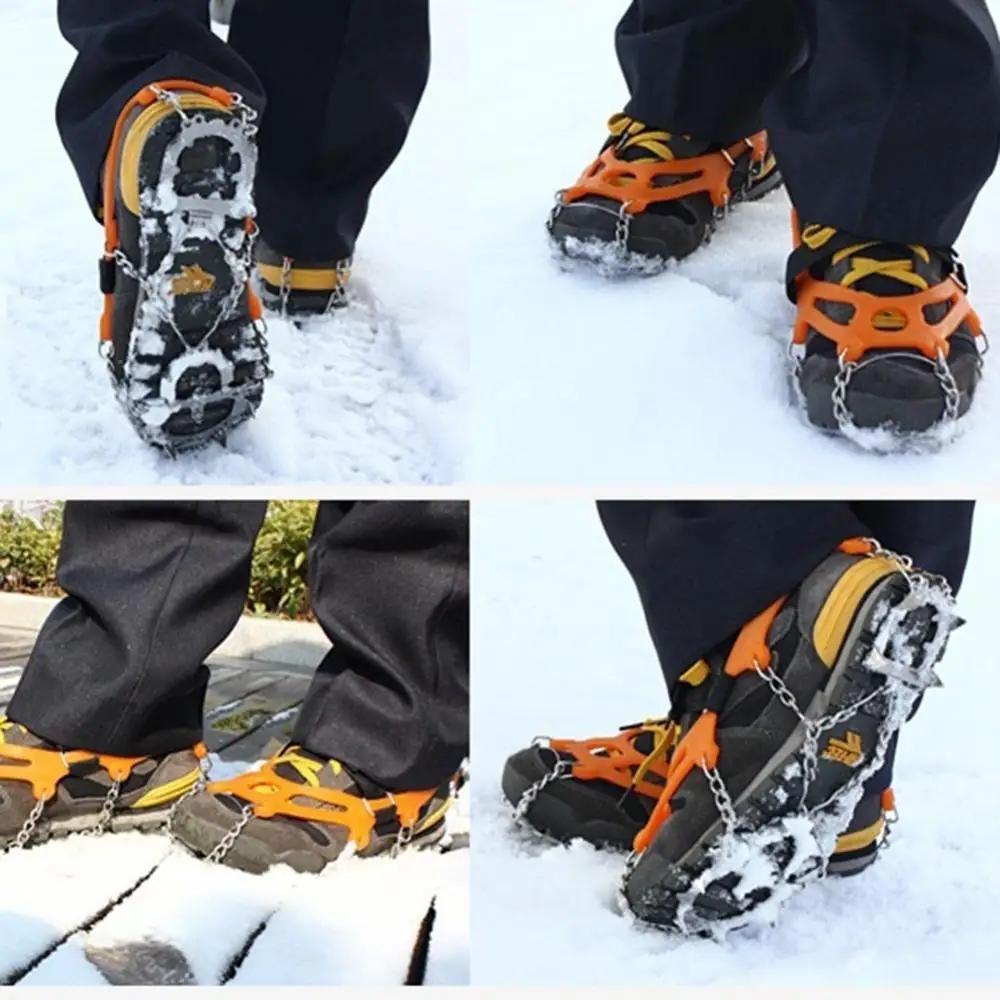 

Discounts Hot! 1 Pair 13 Teeth Ice Snow Grips Crampon Winter Hiking Climbing Shoes Cleats Chain