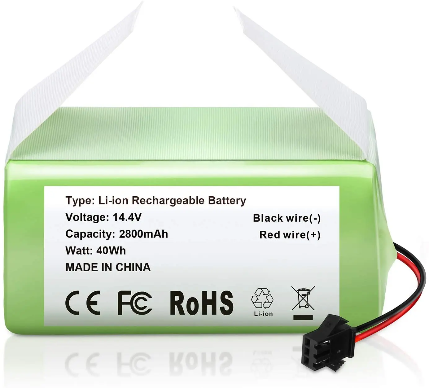 

18650 14.4V 2800mAh Li-ion Battery for Conga Excellence 990 1090 Ecovacs Deebot N79S N79 DN622 Eufy Robovac 11 11S 12 35C X500