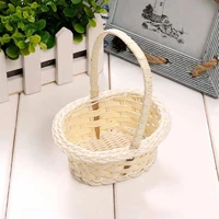 mini fashion storage basket plastic weaving vegetable fruit picnic storage basket box cosmetics organizer for home use