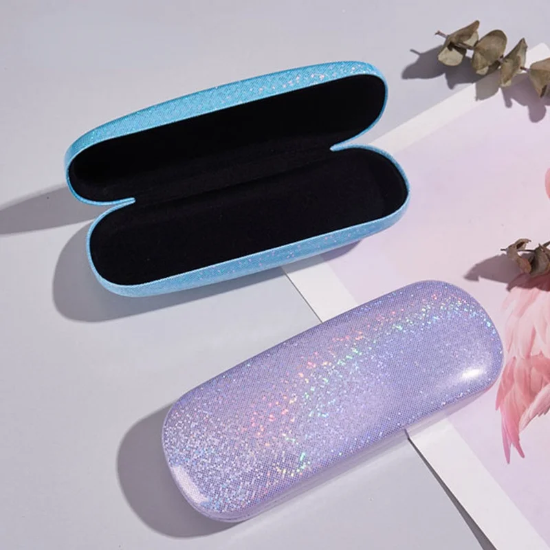 

Лазерные полиуретановые оптические очки с защитой от внешнего света, розовые блестящие школьные очки для девочек, футляр для хранения солнцезащитных очков для женщин