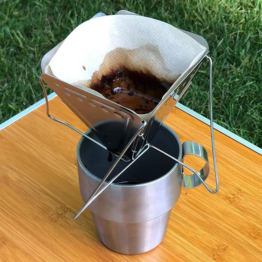 

Stainless Steel Coffee Cone Dripper Stand Reusable Fine Micro