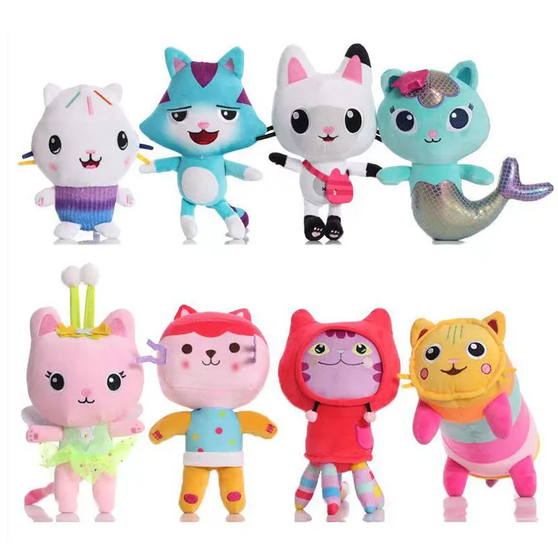 Кукольный домик Gabby, плюшевые куклы, меркэт, Мультяшные мягкие игрушки, улыбающийся Кот, автомобиль, кот для обнимания, Габи, девочка, мягкие игрушки для детей, подарок на день рождения