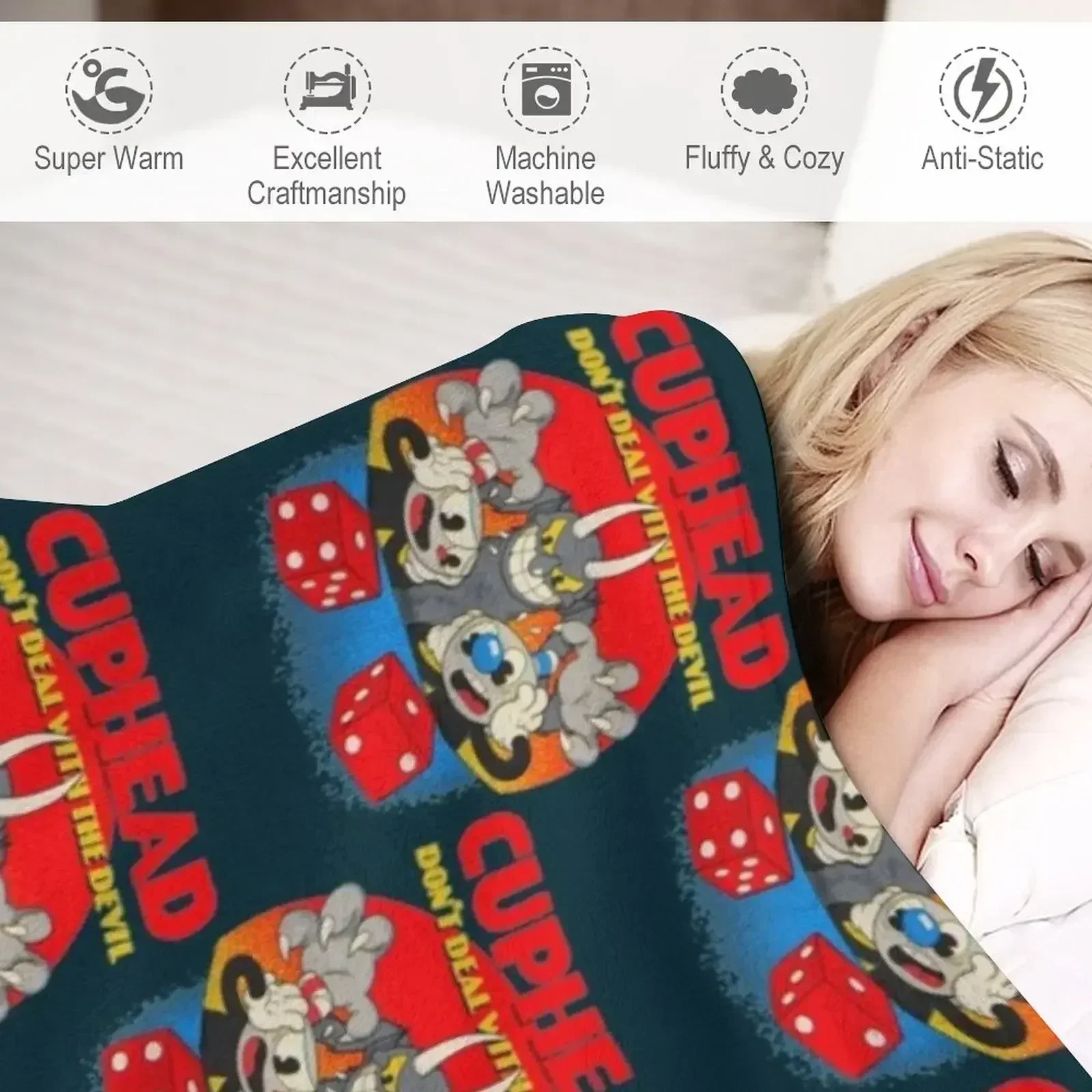 Одеяло Cuphead Mugman Don't Deal With The Devil декоративные одеяла для кемпинга