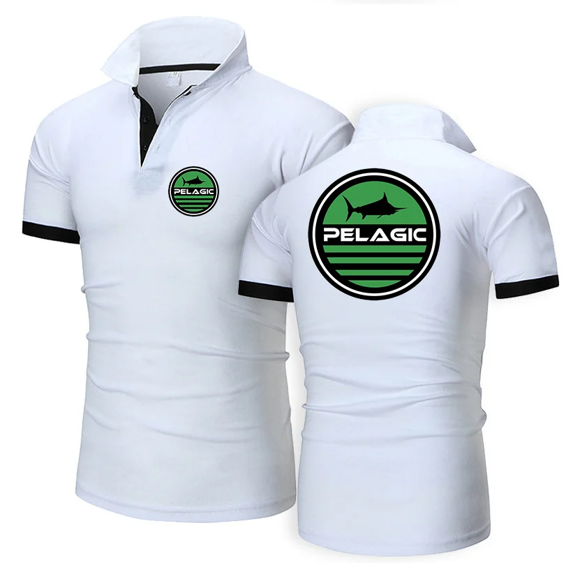 

2022 Camisa de polo masculina de algodão, camisa casual de mangas curtas respirável para PELAGIC camisa de tênis de golf