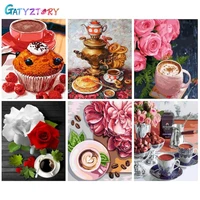 gatyztory paint by number coffee drawing on canvas handpainted painting art gift diy pictures by number sitll life diy kits home