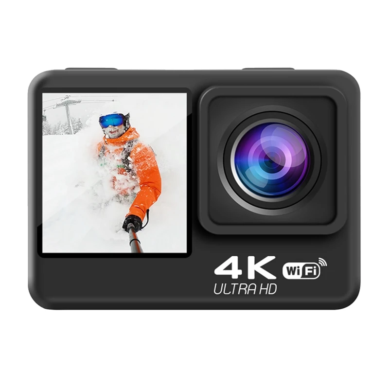 

4K 60FPS Wifi Action Camera Anti-Shake DV Camera Dual Screen 170° Wide Angle 30M Waterproof Sport Camera