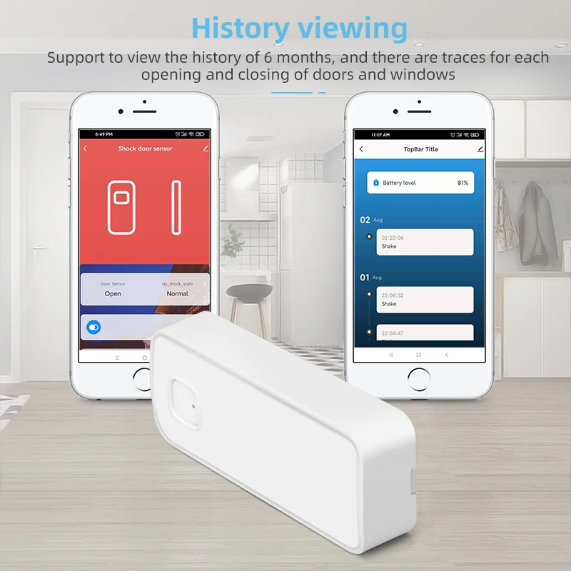 

Умный датчик удара 2 в 1, датчик двери с датчиком обнаружения в режиме реального времени, датчик двери Tuya магнитный для умного дома, детектор двери аккумулятора Zigbee