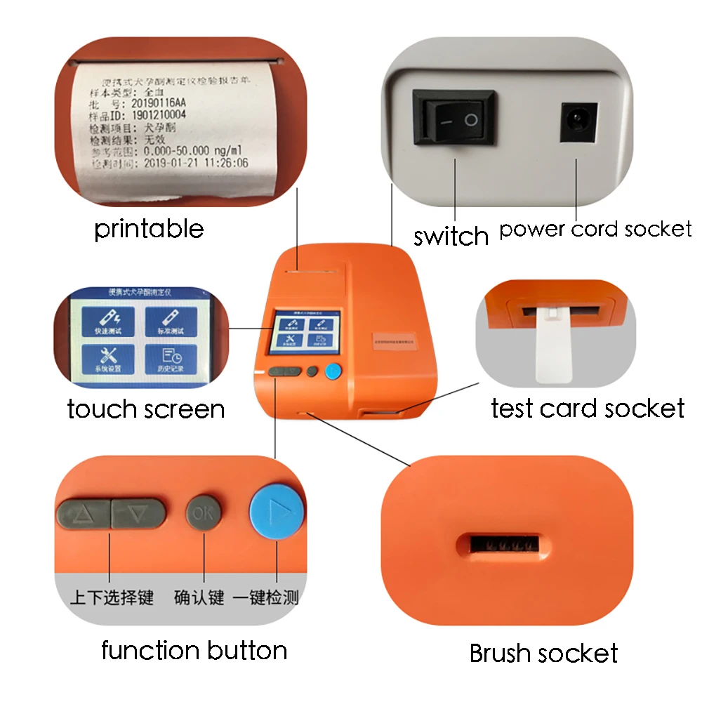 

1SET Professional Portable Canine Progesterone Analyzer Pet Dog Tester Detector Detection Ovulation Breeding Mating Clinic