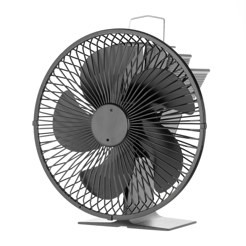 

5 Blades Fireplace Fan with Protective Cover Silent Motors Heat Powered Circulates Warm Wood Burning Stove Fan for Gas
