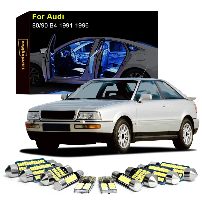 

Canbus Interior Lighting LED Bulbs Kit For Audi 80/90 B4 1991-1996 Dome Trunk License Plate Indoor Lamps Lights Car Accessories