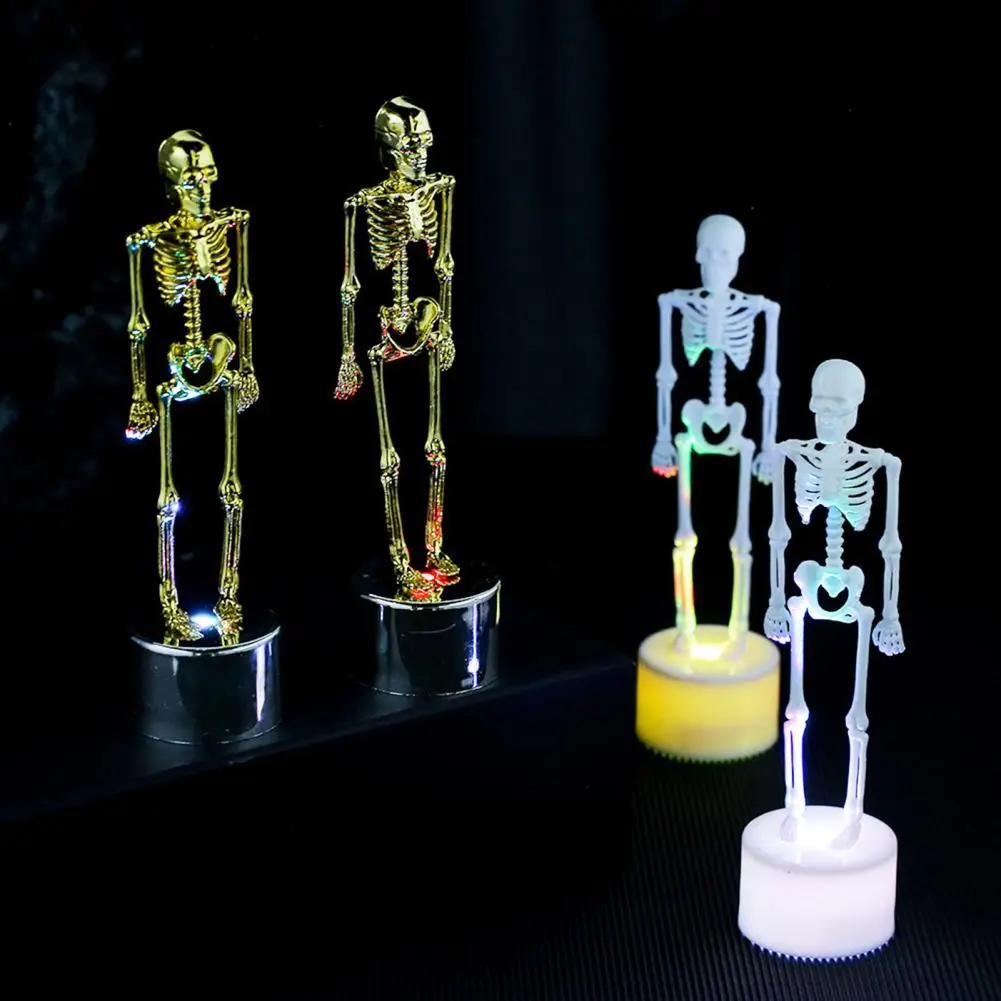 

Colorful Led Skeleton Lamp Spooky Halloween Desktop Ornament with Luminous Glow Battery Operated Party Supplies