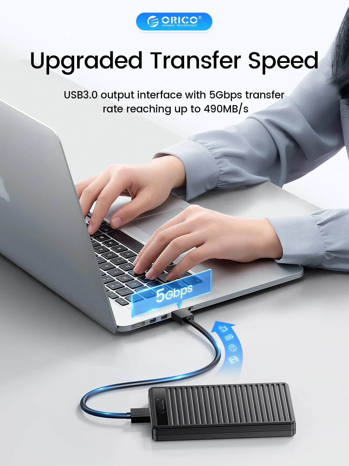 ORICO 2 5 дюймов USB3.0 HDD чехол SATA к USB3.1 5Gbps скоростной жесткий диск Корпус для SSD PC