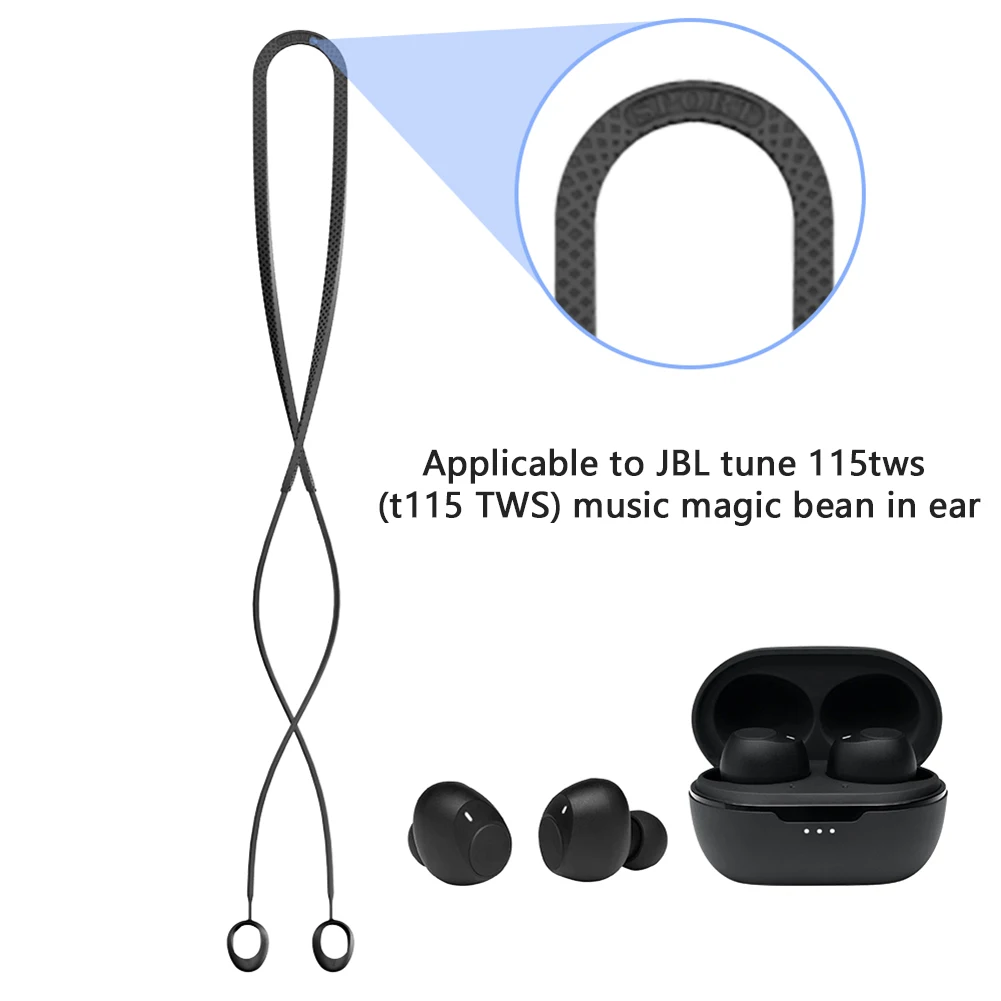 

For JBL TUNE 115TWS Anti-Lost Earphone Rope silicone Waterproof Wireless Bluetooth-compatible Headphone Neck Strap Cord