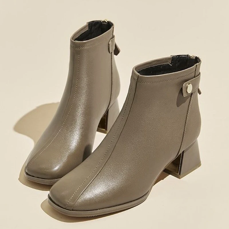 

Женские повседневные ботинки челси на высоком массивном каблуке с круглым носком, Модные ботильоны на молнии в стиле панк, зимняя новая трендовая модель 2022 года, женские ботинки