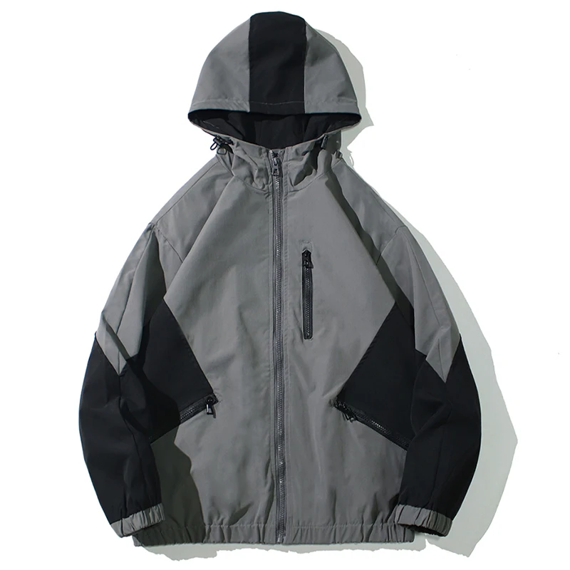 

Куртка мужская демисезонная составного кроя, на молнии, с капюшоном