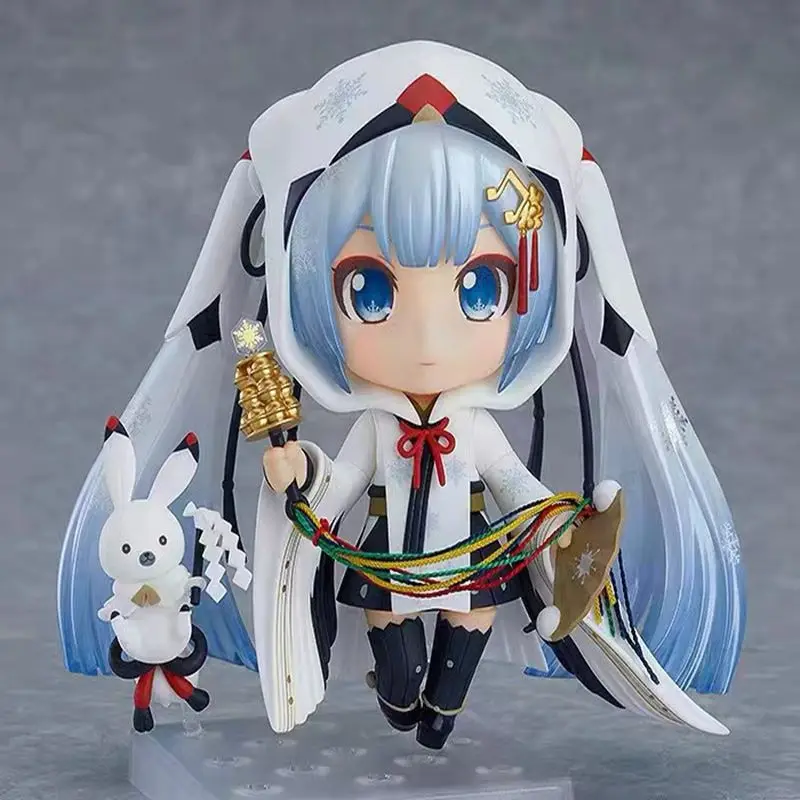 

10cm Anime Hatsune Miku Figma Snow Miku Ver. Doll Movable Joint Pvc Collectible Model Anime Figure With Box