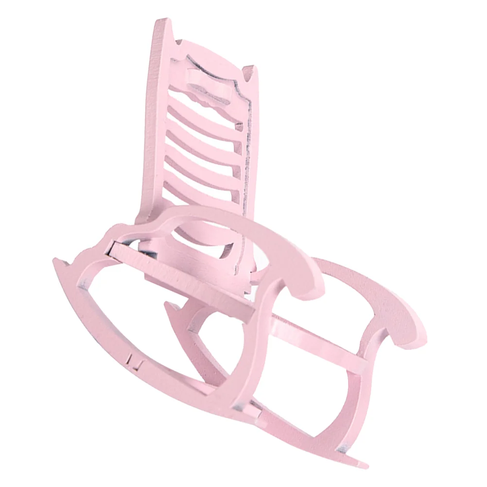 

Wooden Miniature Chair Mini Furniture Decoration Miniature Rocking Chair Model