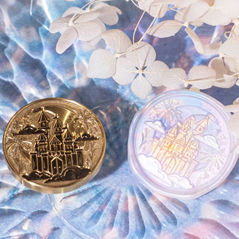 

High-end seal Yunbao fairy layered chapter head fire paint gift wedding wax handle set gift box stamp postcard postcard wax