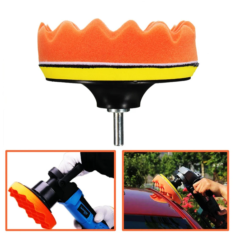 

7Pcs/Set Car Sponge Polishing Pad Set 4inch Buffing Waxing Pad For Boat Car Polisher Buffer Drill Wheel polisher tools