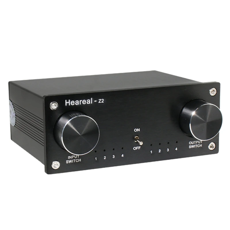 

Heareal Hifi аудиопереключатель без потерь 4 в 4 Out Fever двухканальный четыре в четыре внешних аудиоразъема стандарт ЕС