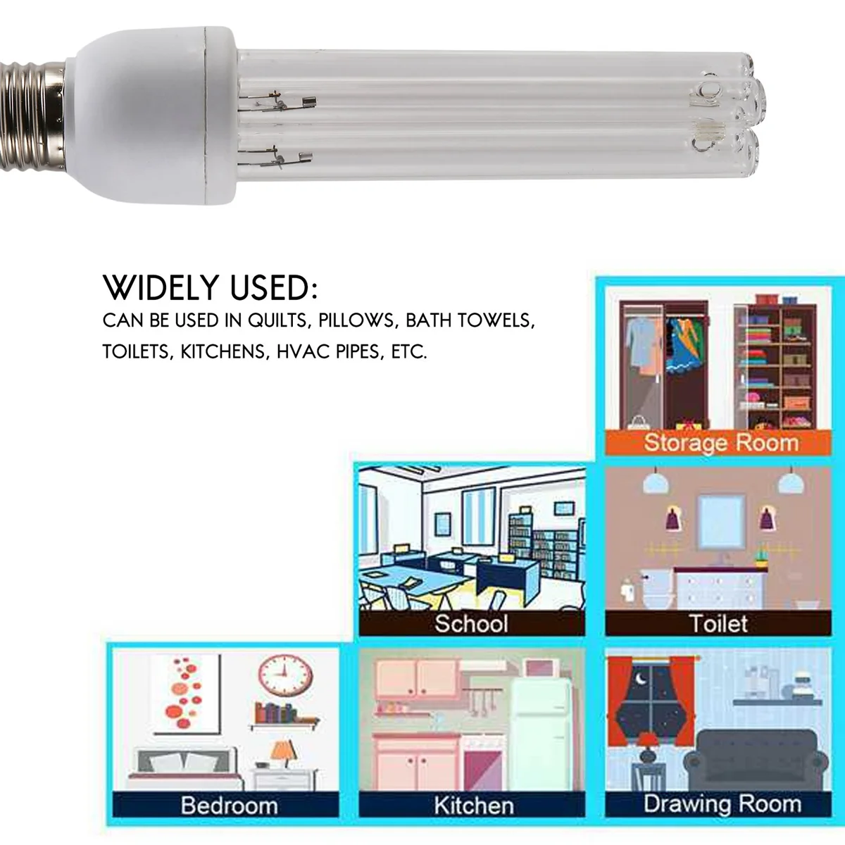 E27 Ультрафиолетовая УФ-лампа лампа для дезинфекции бактерицидная 15 Вт озоновая 220