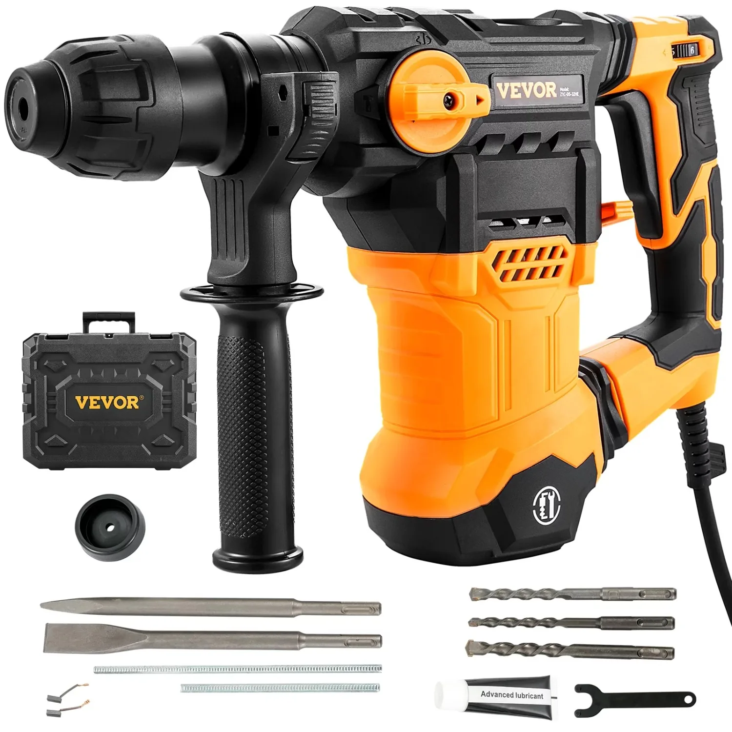 

VEVOR 1-1/4in SDS-Plus Rotary Hammer Drill, 13 A Corded Drills, Heavy Duty Chipping Hammers w/Vibration Control & Safety Clutch