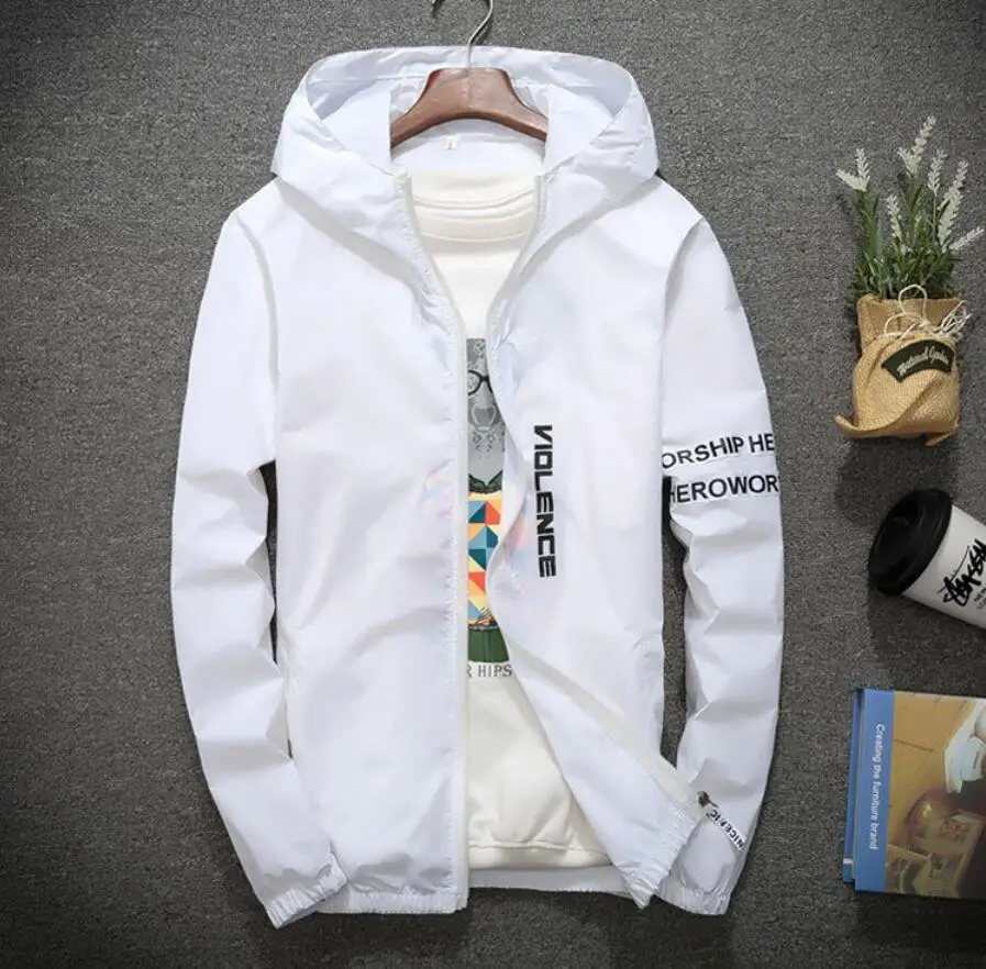 

2023HOTJTFAN 2019 New Style Jacket Windbreaker Spring 's Fashion Jacket Hooded Casual Jackets Male Coat Thin 's