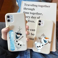 disney frozen olaf phone case for iphone 11 12 13 mini pro xs max 8 7 6 6s plus x xr solid candy color case